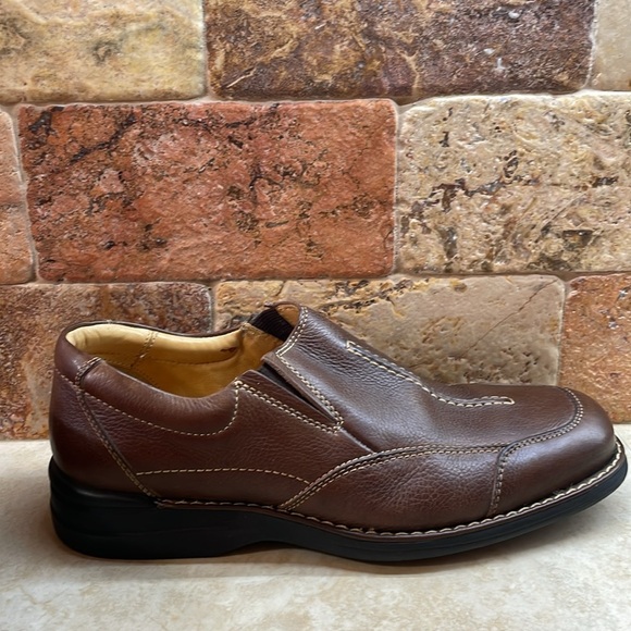 Johnston& Murphy Loafers Leather Sheepskin Lining Casual Slip-On Brown Size 8M - Picture 8 of 16